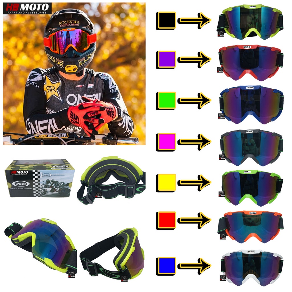 GOGGLE GLASSES INKO01YELLOW INKO01YELLOW / Masker Motor / Kacamata / Anti Debu / Goggle Mask / Baru