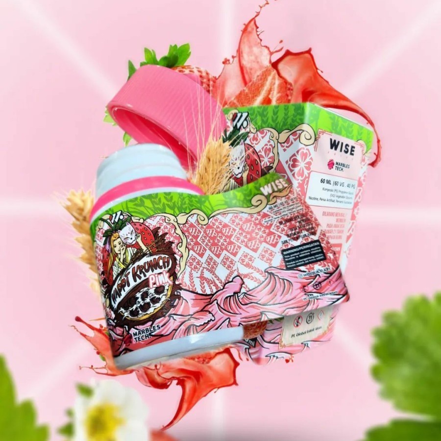 HAPPI KRUNCH V3 PINK STRAWBERRY MILK CEREAL FREEBASE LIQUID AUTHENTIC