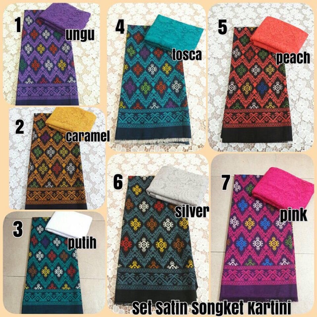 Set satin songket kartini
