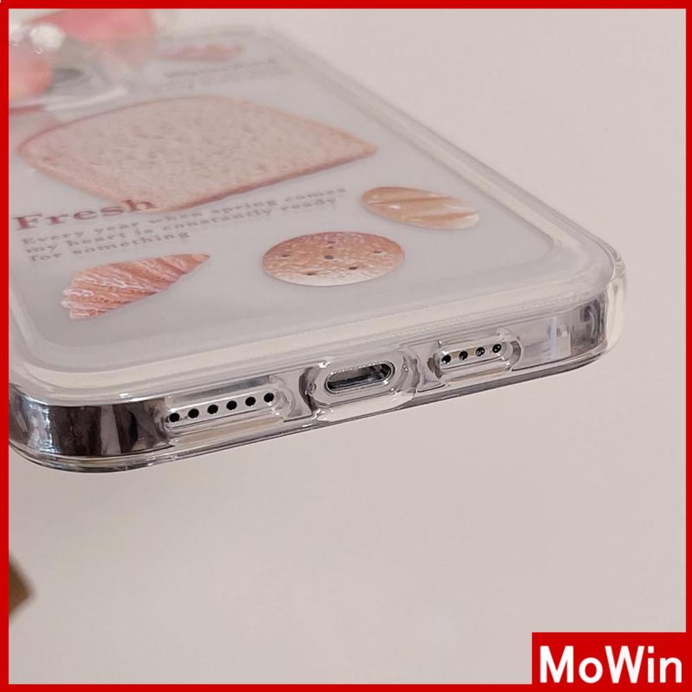 iPhone Case Clear Case Soft Thick TPU Shockproof Super Transparent Protection Camera Plating Button Toast Bread For iPhone 13 Pro Max iPhone 12 Pro Max iPhone 11 iPhone 7Plus