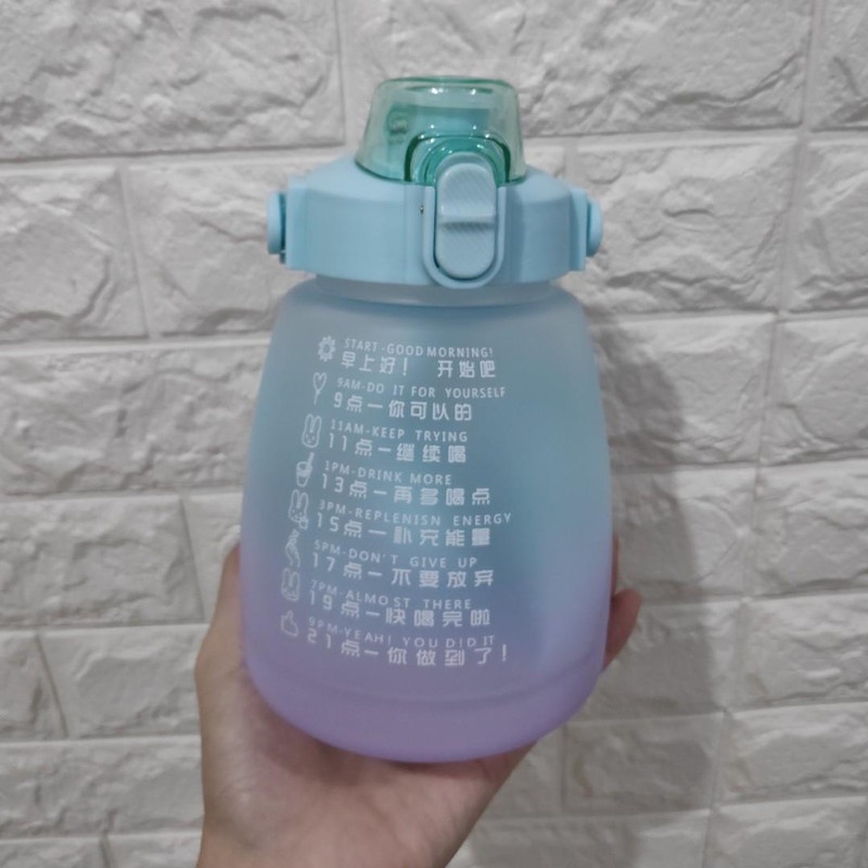 BOTOL MINUM VIRAL GEMOY MOTIVASI GRADASI LITER 1300ML INCLUDE STICKER 2D &amp; 3D M-593