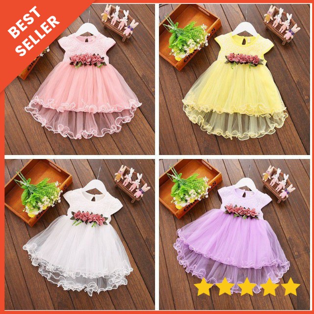 [0-5Th] DRESS TUTU DRESS PESTA ANAK IMPORT PRINCESS SNOW WHITE PREMIUM FLOWER SLEEVELESS DRESS TUTU ANAK LENGAN PUFF / GAUN PENGANTIN ANAK IMPORT / DRESS BRIDESMAID ANAK IMPORT PREMIUM