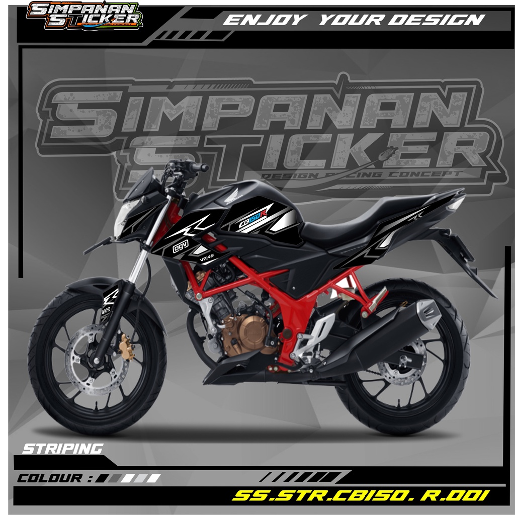 striping cb150r streetfire MOTIF RACINGG-stiker cb150r 2016 2017 All New Streetfire SS.001