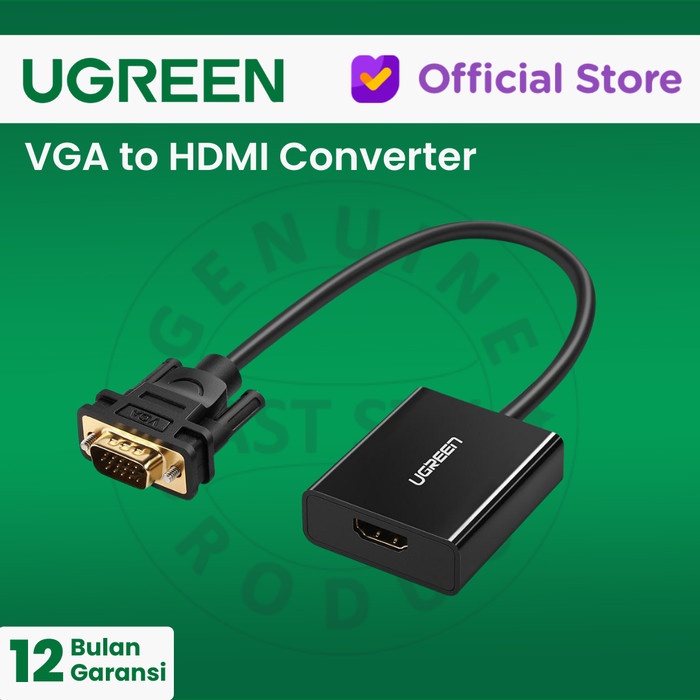 Jual UGREEN VGA to HDMI with Micro USB Power Port Conv   erter - CM269