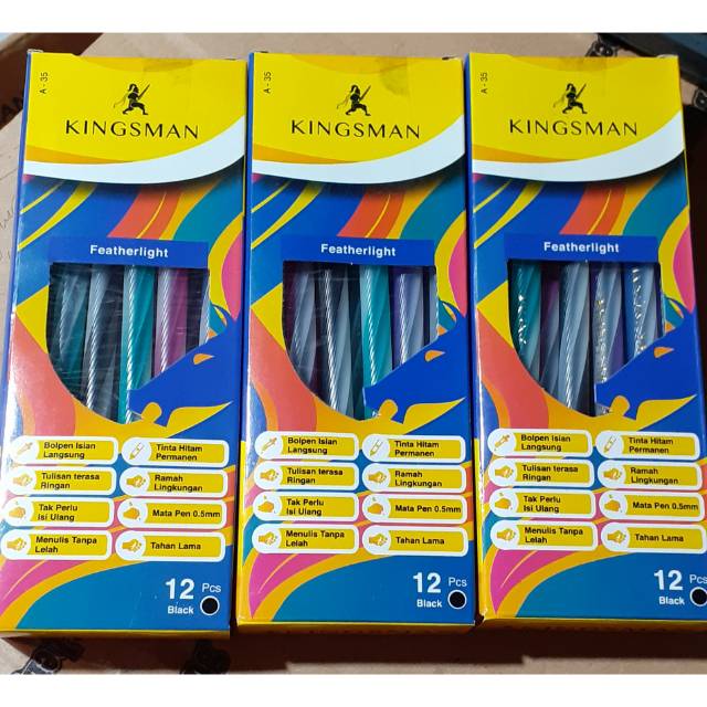 

BOLPOINT KINGSMAN HITAM 1 BOC ISI 12 PCS