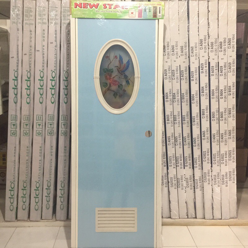 PINTU PVC KACA OVAL NEWSTAR / PINTU KAMAR MANDI / PINTU TOILET / PINTU