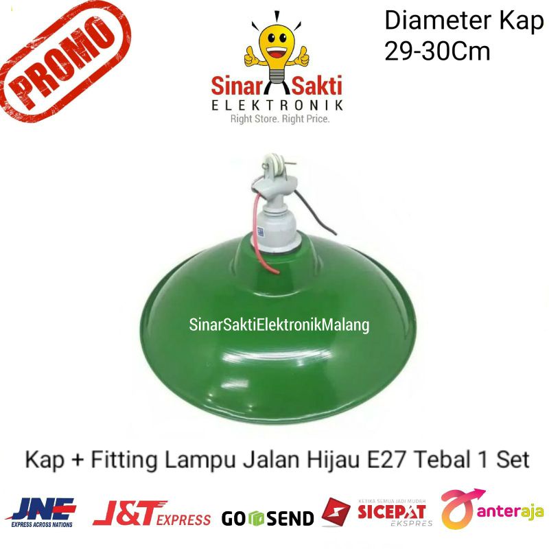 Kap Fitting Lampu Jalan Hijau E27 Tebal Rumah Tempat Lampu Jalan Outdoor 1 Set Murah