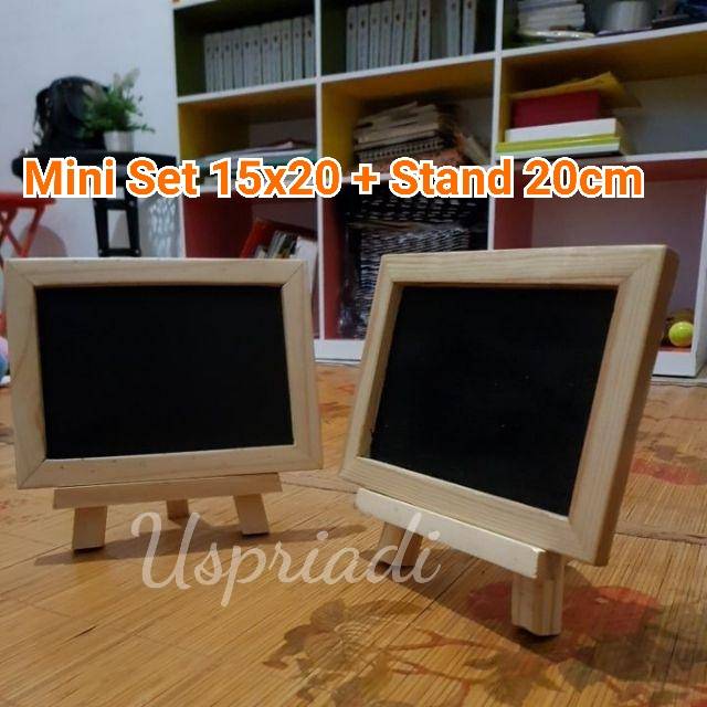 

15x20 STANDING MINI CHALKBOARD SET STANDING PAPAN TULIS KAPUR WOOD TRIPOD EASEL KAKI PAPAN TULIS