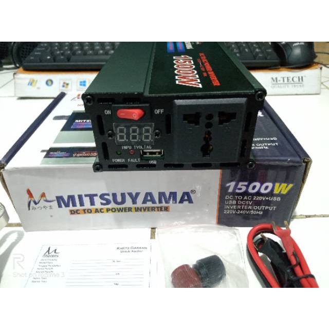 POWER INVERTER DIGITAL MITSUYAMA 1500W INVETER 1500 WATT DC 12V TO AC 220V