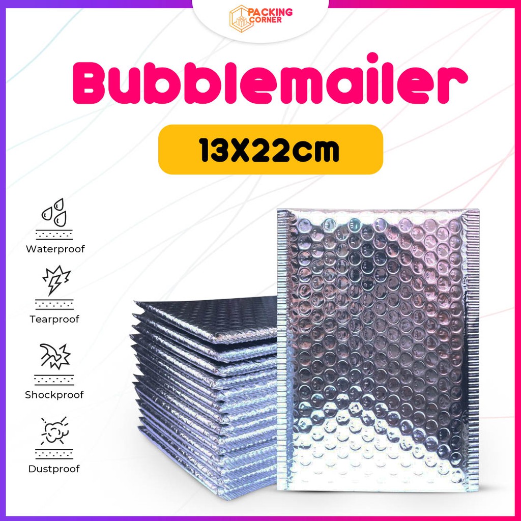 Amplop Bubble Mailer Wrap 13x22 cm Alumunium Foil Premium Quality MURAH