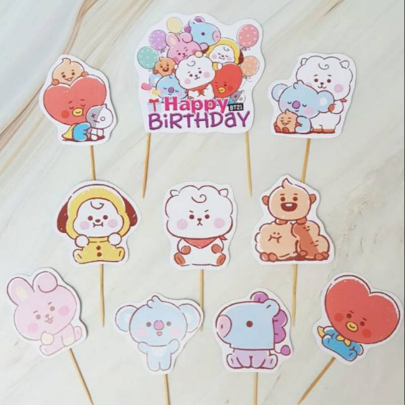 [READY] CAKE TOPPER TERMURAH CAKE TOPPER BT21 TERMURAH CAKE TOPPER BABY BT21 |