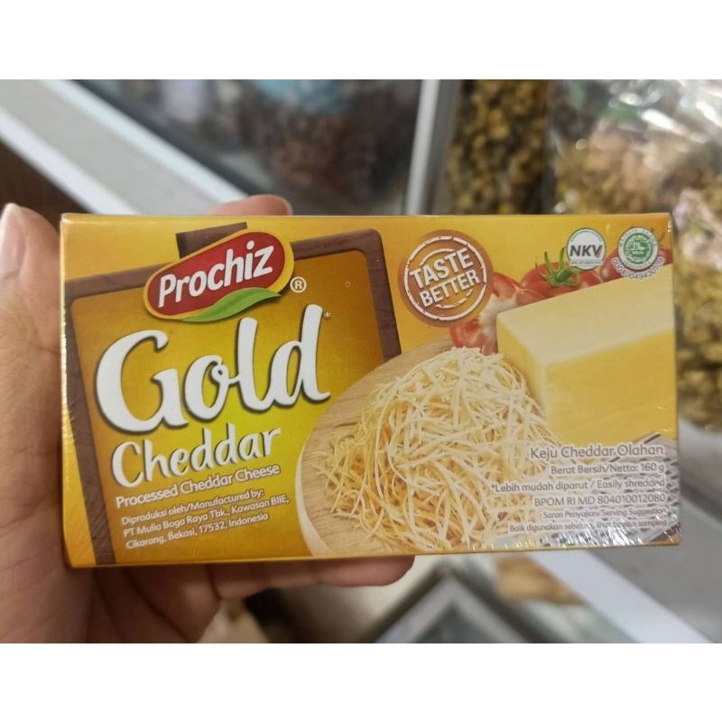 

Prochiz Gold Cheddar / Keju Cheddar Olahan / Processed Cheddar Cheese / Keju Batangan / Chesee / Cheeze / Bahan Kue