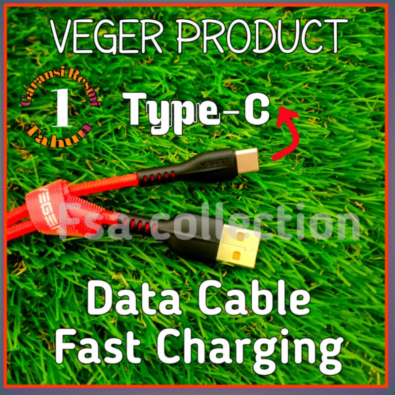 Kabel Data/usb Veger VG18 Micro Usb Fast Charging 3.0A 1000mm Original