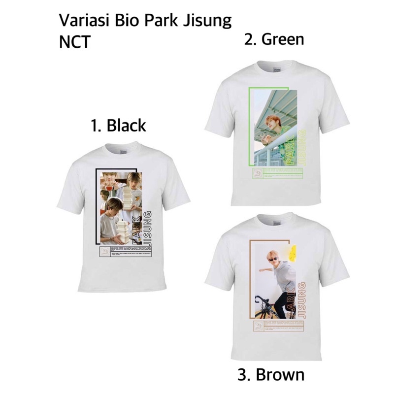 Baju Variasi Tulisan dan Bergambar Bio NCT Park Jisung / Makne NCT Dream