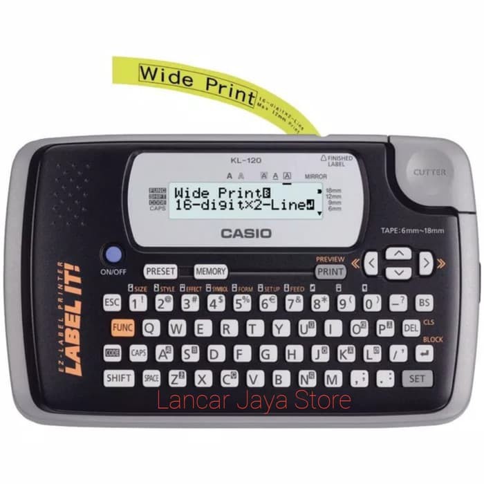 Label Printer Casio/Printer Label It Casio KL-120/Casio Label It KL120 - Hitam