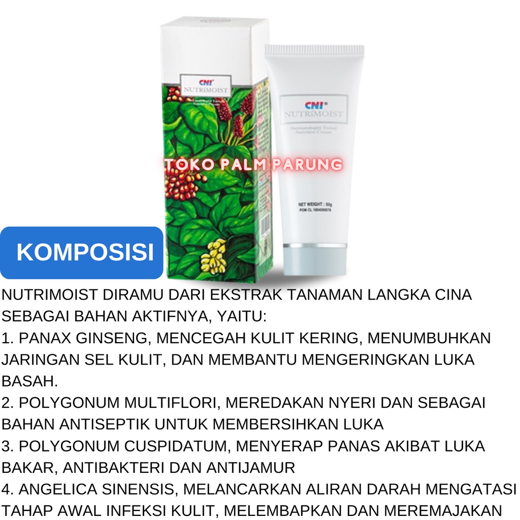 CNI Nutrimoist Asli 50gr Krim Luka Bakar Penghilang Bekas Luka Lembut Dan Halus Di Kulit