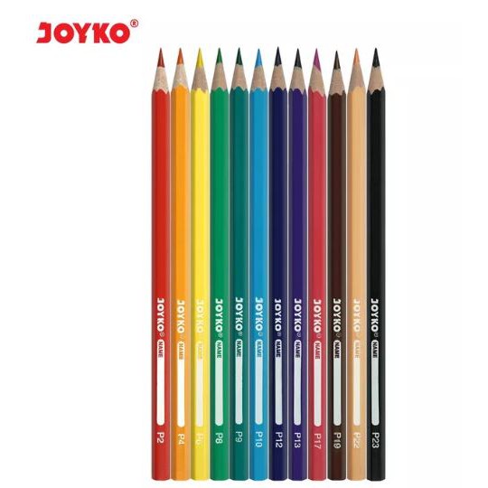 PENSIL WARNA 12 WARNA JOYKO PANJANG WOODLESS CP 103-1