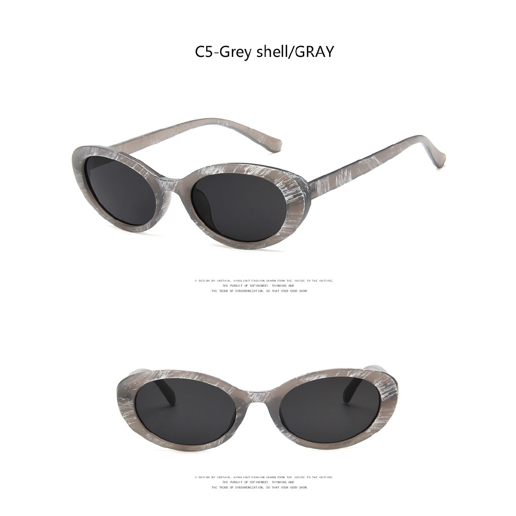 Fashion oval European and American retro cat eye sunglasses for men and women with metal hinges