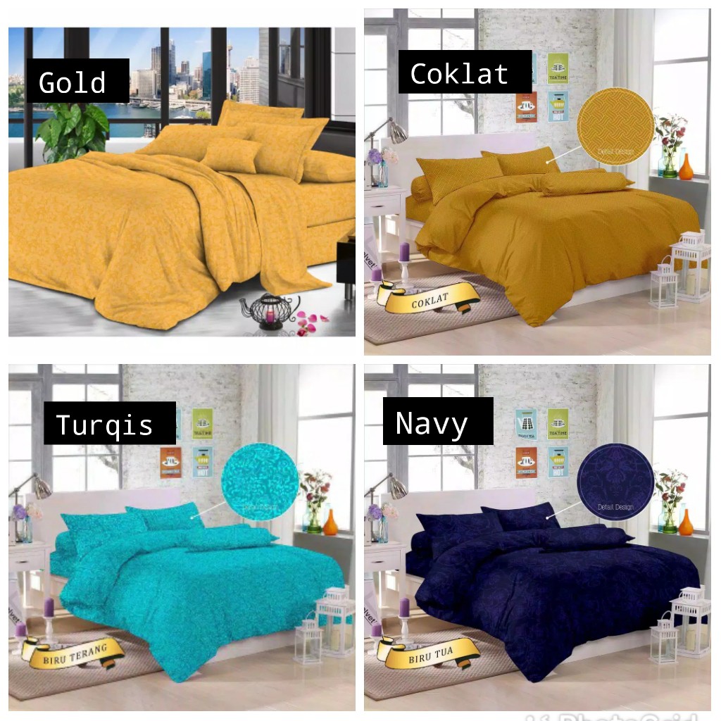 Bedcover Selimut tanpa Sprei Bahan Jaqcuard Emboss Aesthetic Single Size &amp; Queen Size