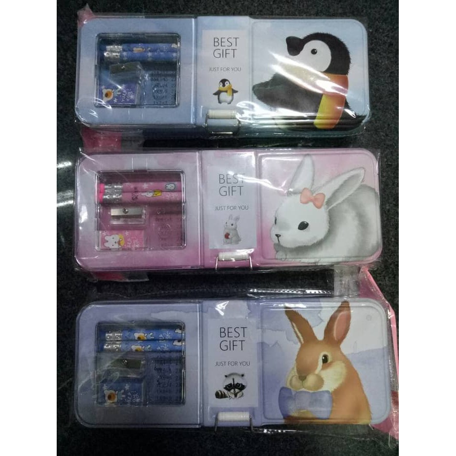 

Tempat pensil susun import lucu murah /pensil case metal free pencil