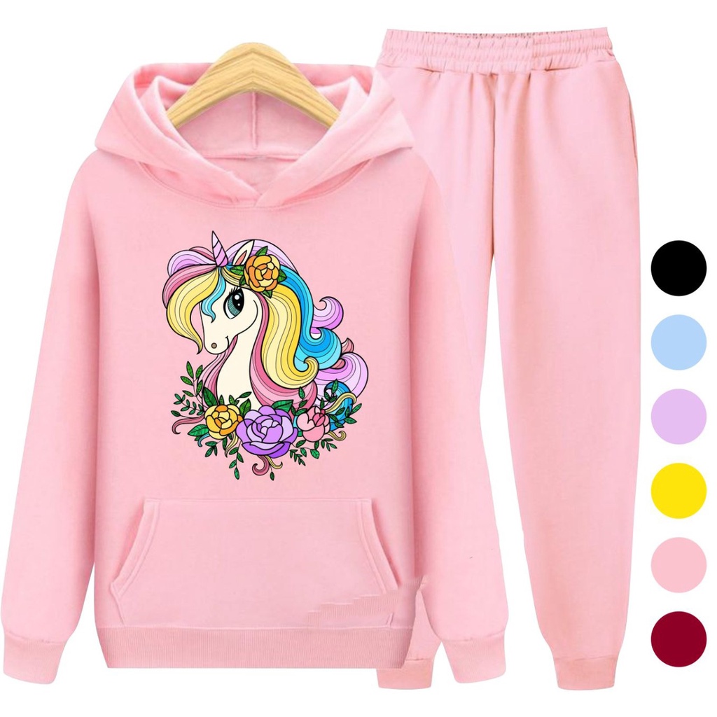 Setelan Anak Sweater Hoodie UNICORN / Sweater Anak Size S (3-5 Thn) M (5-7 Thn) XL(9-12 thn) XXL (13 + thn)