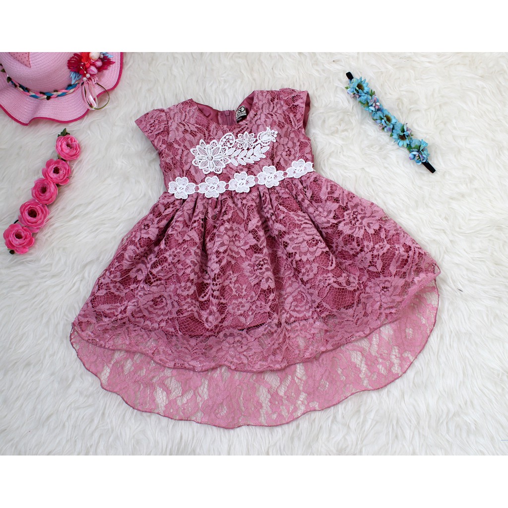 Dress Kids Alice/Baju Terusan Dress Anak Import/Casual Mini Midi Dress Brukat Anak/Baju Anak Murah