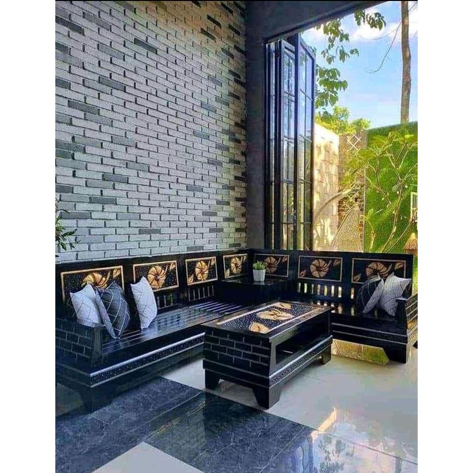 Kursi Tamu Pojok Kayu Jati Piramit/Kursi Sudut Minimalis