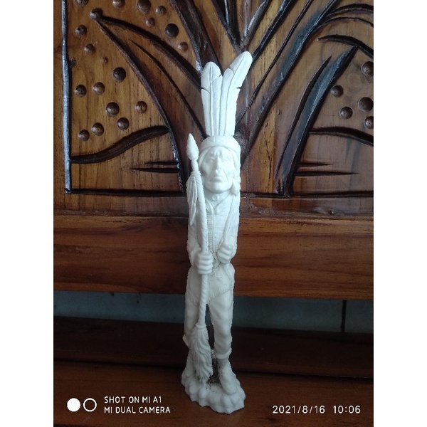 Indian ukiran tangan bahan tanduk rusa