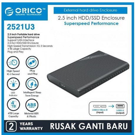 ITSTORE Orico 2521U3 HDD Enclosure 2.5 inch SATA3 SSD HDD USB3.0 Casing Harddisk Portable 252