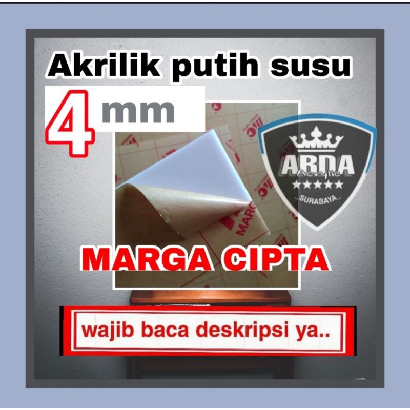 

Akrilik 4mm putih susu Rp55/cm² akrilik lembaran marga cipta