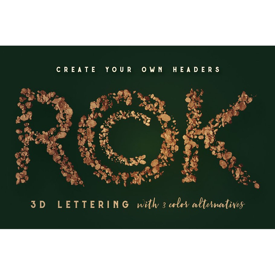 Stone Particles 3d Lettering - Photoshop &amp; Illustrator