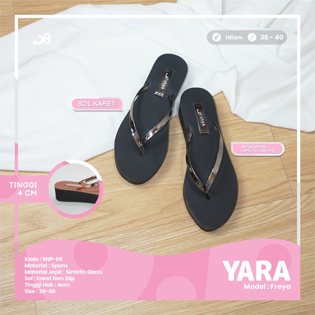 FREYA BY YARA PAPAKE SANDAL JEPIT WANITA SPON SOL KARET TALI METALIK-2