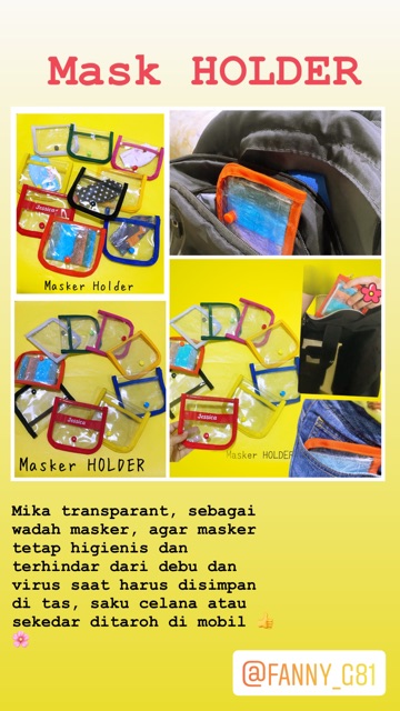 Fawn’G Handmade - Mask holder / dompet masker / dompet mika / masker pouch BUTTON