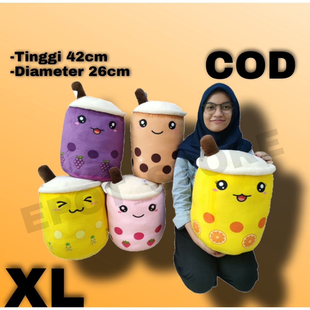 Boneka Boba Bubble Milk Tea Brown Sugar Ukuran XL TERMURAH