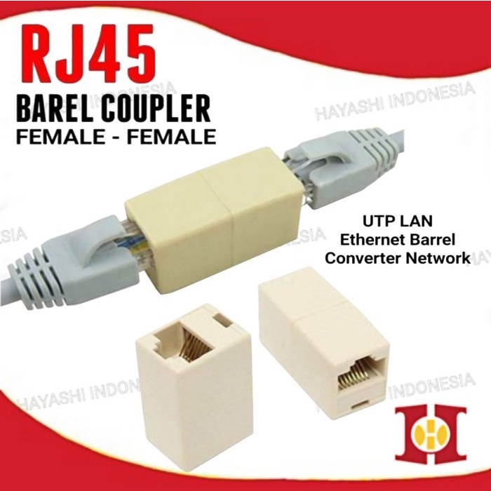 Barrel RJ45 Coupler Female To Female 8P8C RJ 45 Konektor UTP LAN-20pcs