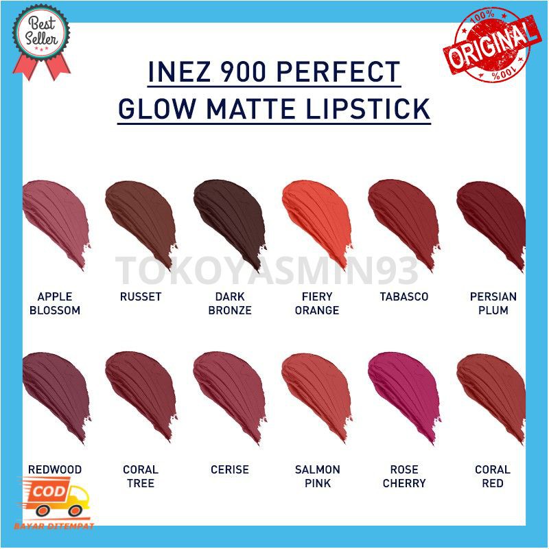 Inez 900 Perfect Glow Matte Lipstick Murah