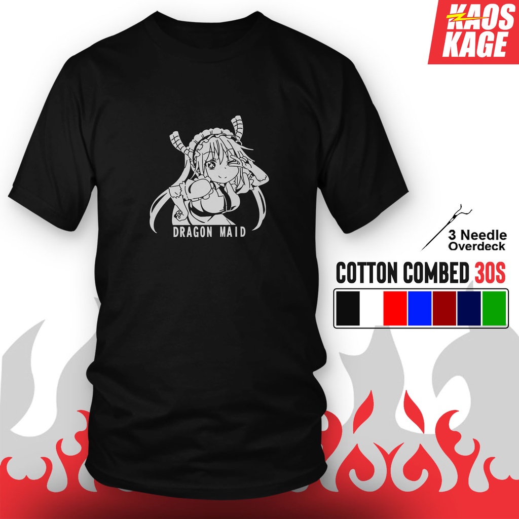 Bayar Ditempat Kaos Baju Distro KANNA KAMUI MISS KOBAYASHI'S DRAGON MAID 100 % Cotton Combed 30s Cew