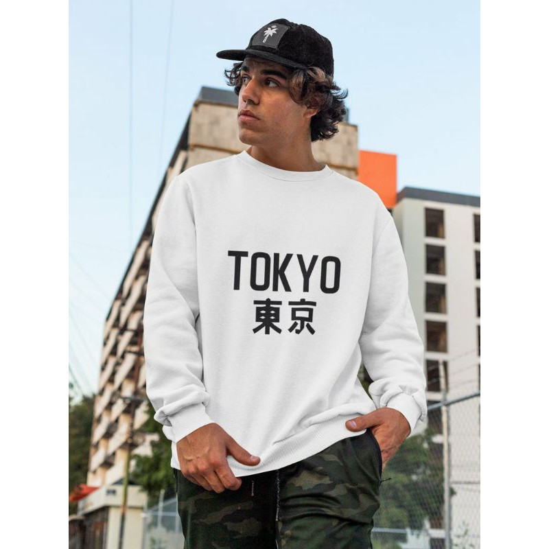 Sweater TOKYO Japanese Big Size S - XXXXXL(6XL) Sweatshirt OVERSIZE Crewneck Harajuku Kawaii Comfy Pria Wanita Jumbo 5XL 4XL 3XL 2XL XL L M