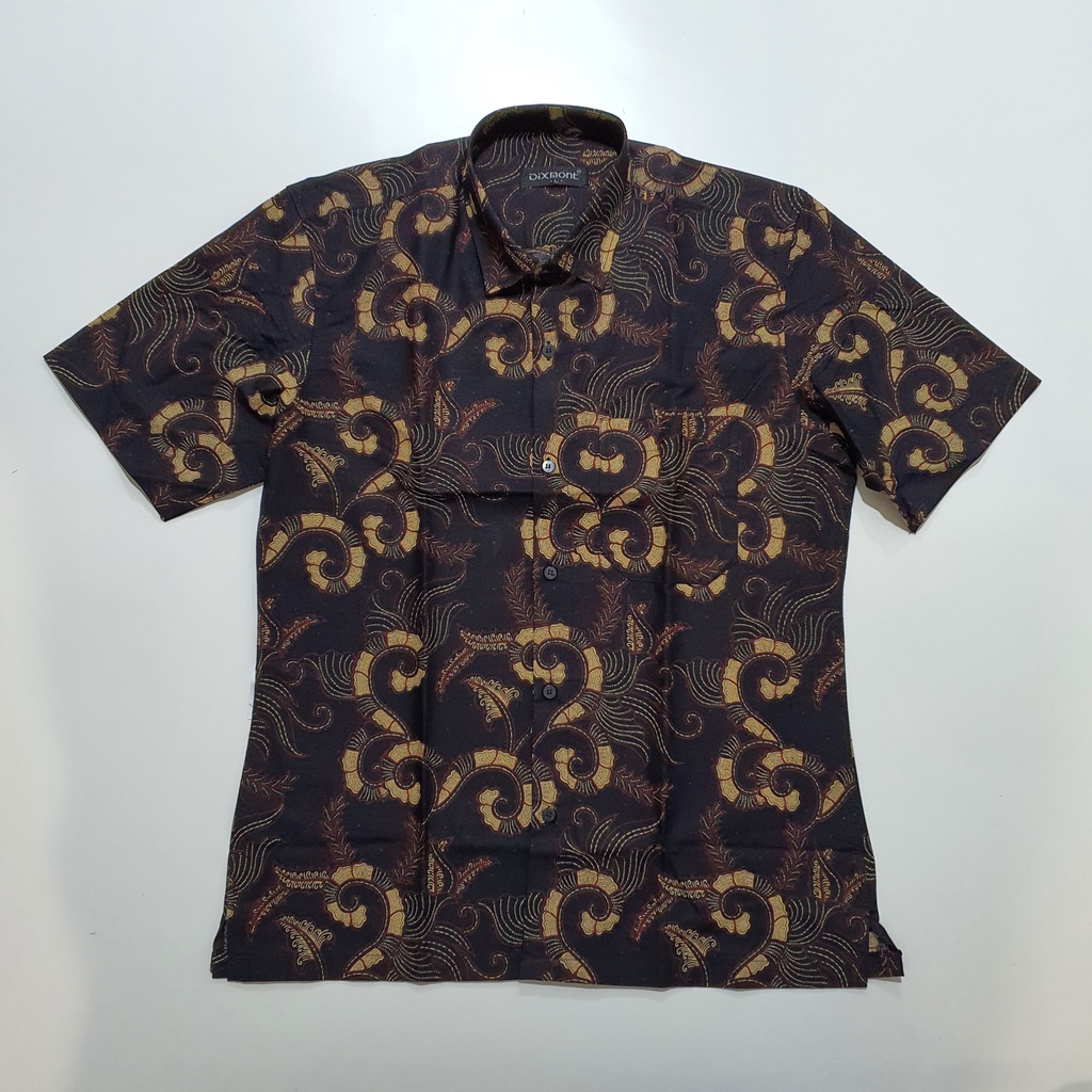 Kemeja Batik Pria Lengan Pendek BS08 Katun Modern Dixmont Semi Slimfit Premium