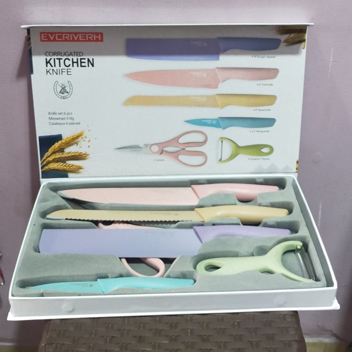 Kitchen knife set / pisau isi 6pcs everrich evcriverh