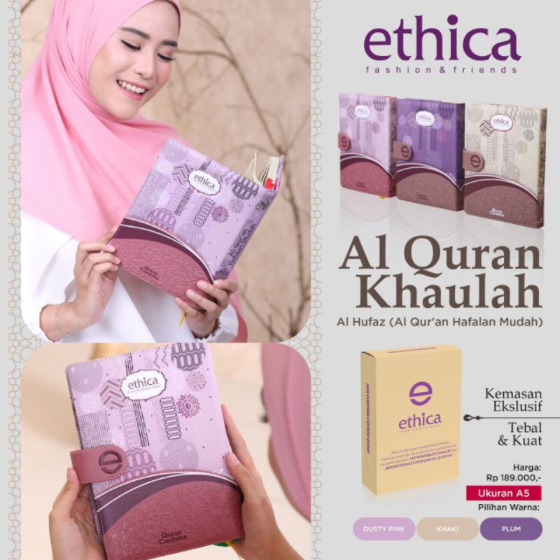 AL QUR'AN ETHICA KHAULAH ll AL QUR'AN JAKET TEBAL ll MOTIF KEKINIAN ll ORI ETHICA