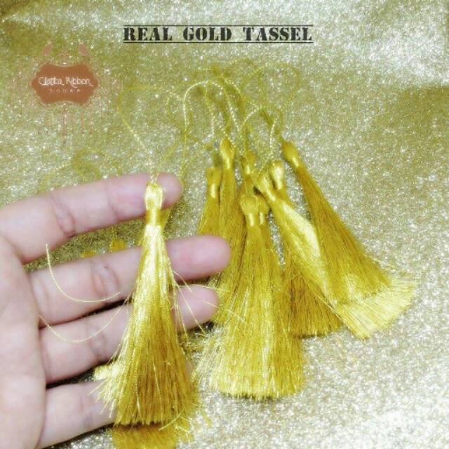 Tasel Tassel Rumbai gold pack kecil