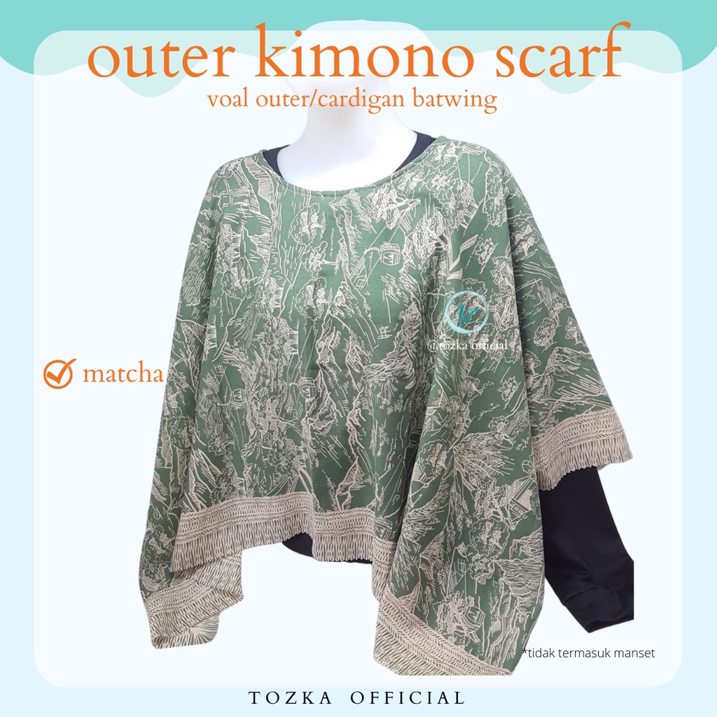 Outer scarf kimono I Kardigan motif lasercut I Outer batwing Tozka