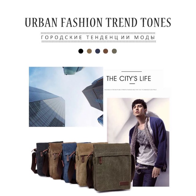 Tas kanvas fashion baru 2021 tas casual tas selempang pria tas  hp