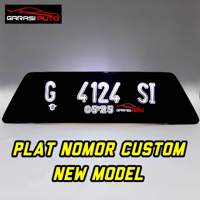 Dudukan Plat Nomor Mobil Custom New Model Mika Akrilic Lampu Led Nyala Fokus di Angka 2Warna Premium