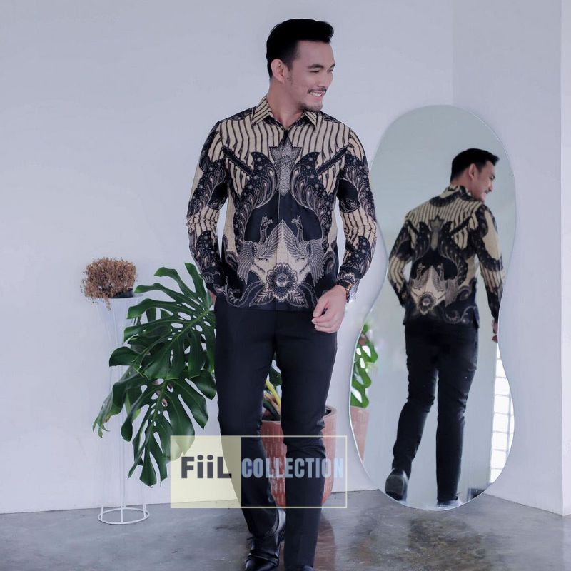 Kebaya Couple Modern, Kebaya Tunangan Lamaran, Kebaya Wisuda, Kebaya Kondangan-Kemejanya (navy)