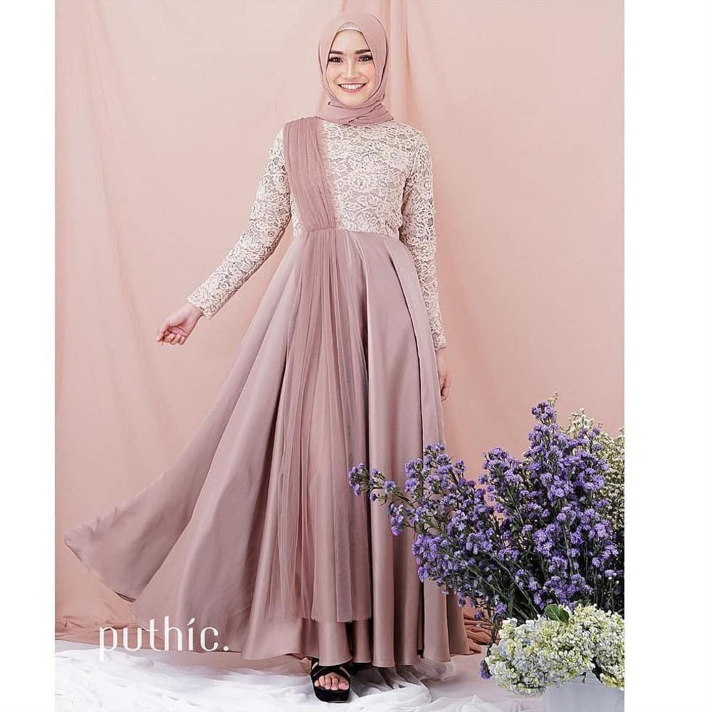 DRESS PESTA - GAMIS PESTA - GAUN PESTA - DRESS WANITA - DRESS MUSLIM - LONG DRESS - GAMIS BRUKAT -
