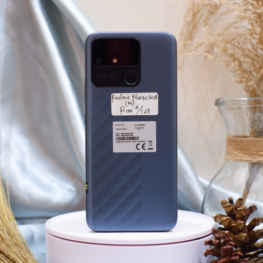 Realme Narzo 50A RAM 4/64 4/128 Fullset - Hp Bekas Second