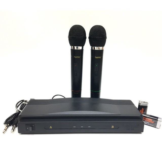 Homic Microphone Mic Double Wireless HM-306 Hitam