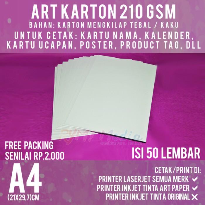 

Art Karton 210 Gsm A4 Isi 50 Lbr / Kertas Carton Paper Glossy 210 Gram